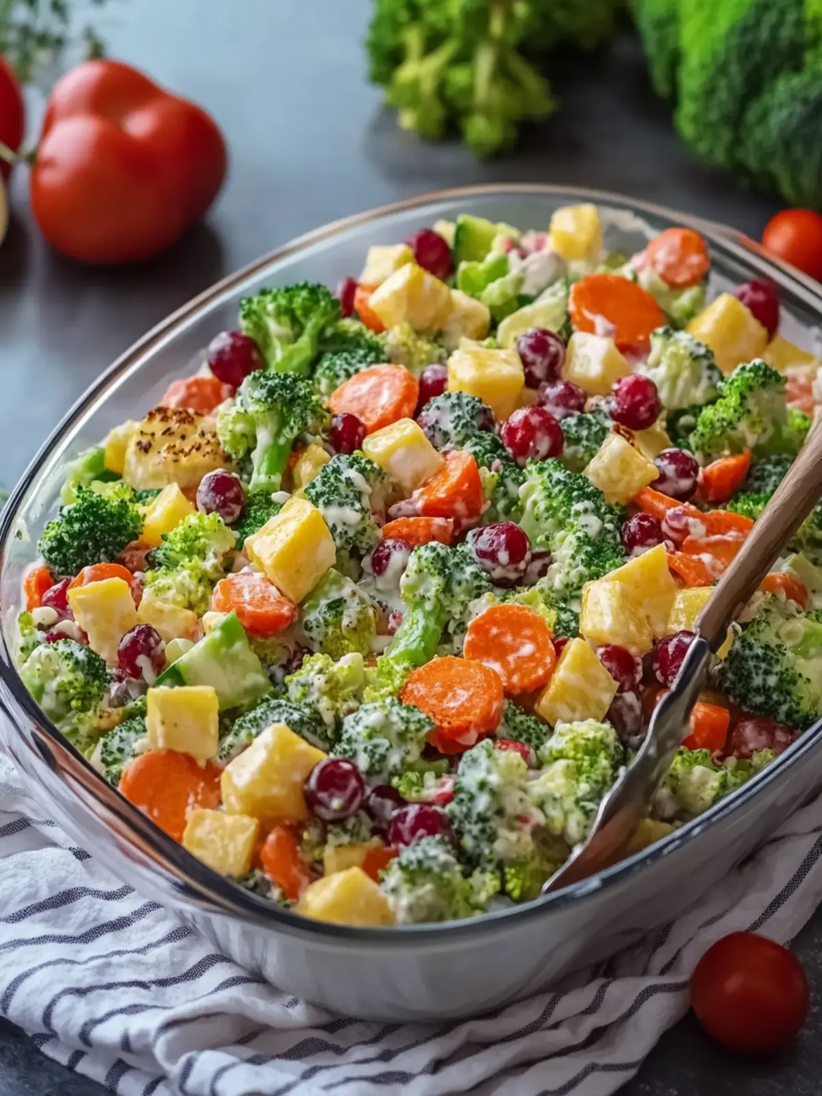 Delicious Creamy Fruits & Vegetable Salad with Broccoli Bliss 5 Creamy Fruits & Vegetable Salad with Broccoli