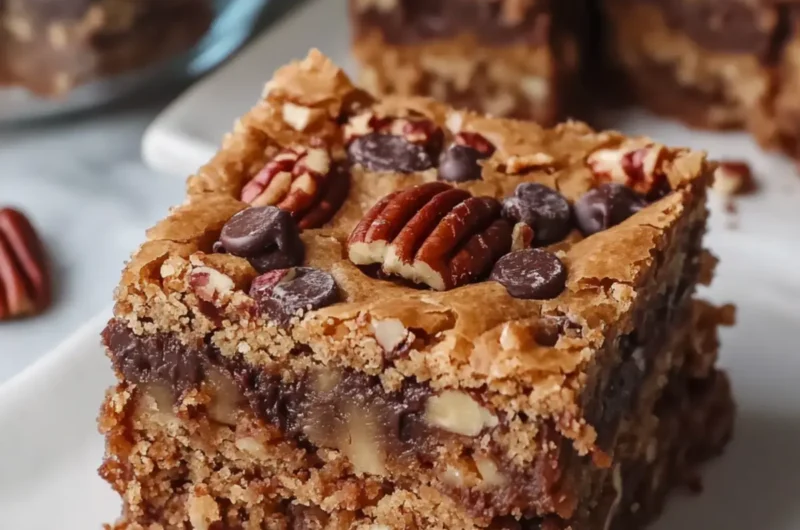 Brown Butter Blondies with Toasted Pecans & Chocolate Chips
