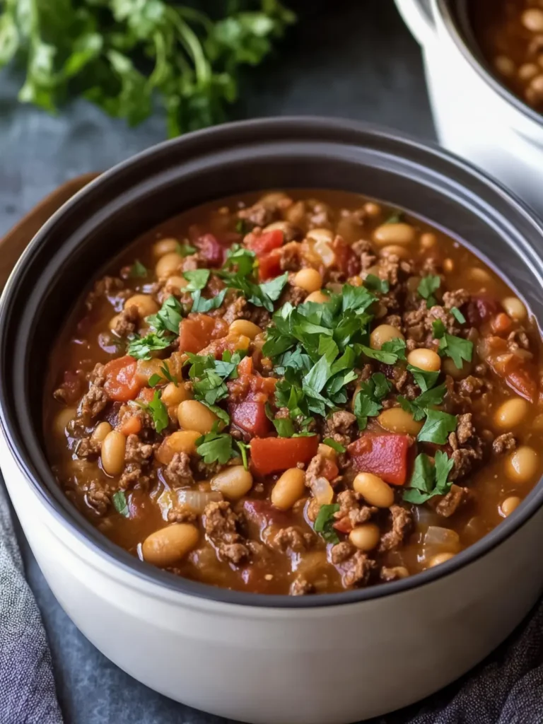 Slow Cooker 5-Ingredient Beef and Beans