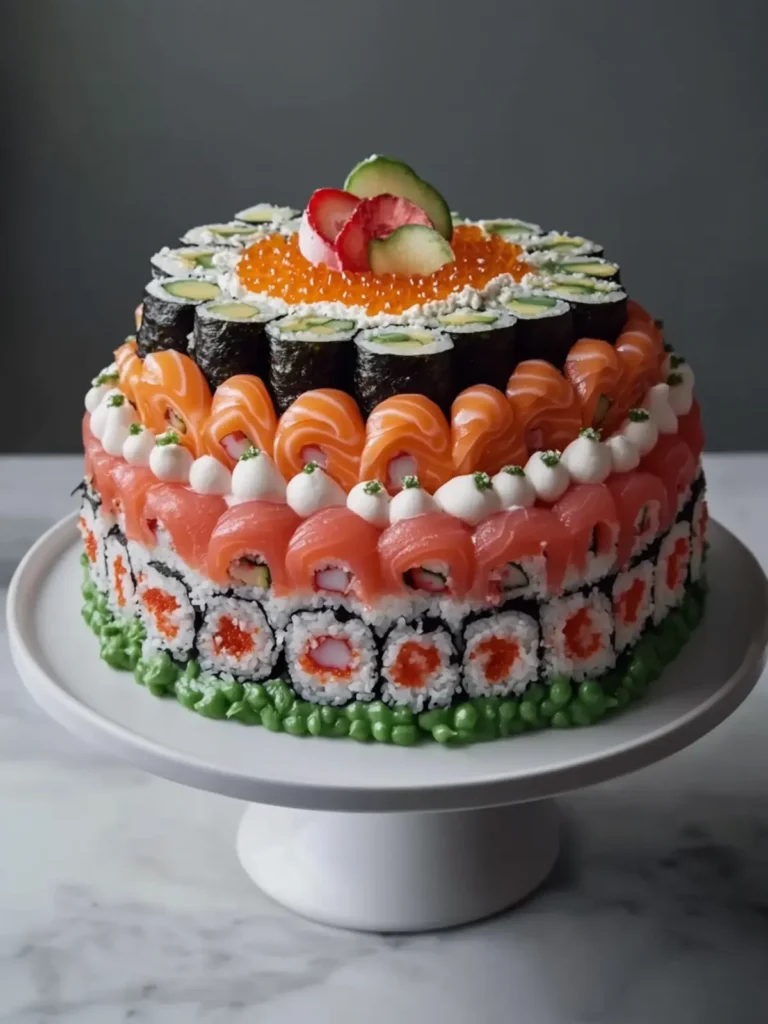 Sushi Cake: A Fun Twist for Your Next Homemade Feast 4 Sushi Cake