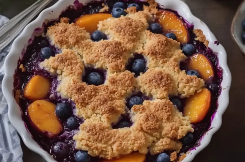Peach and Blueberry Cobbler