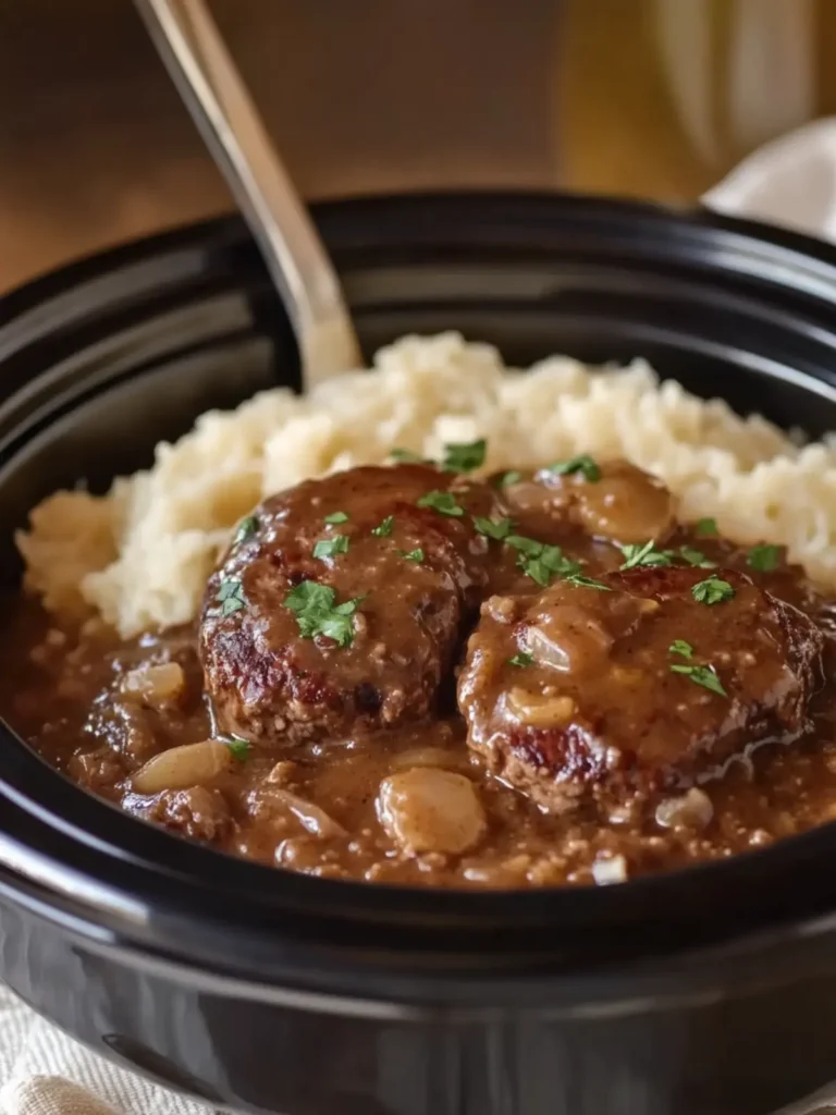 Savory Crockpot Salisbury Steak with Mushroom Gravy Delight 3 Crockpot Salisbury Steak
