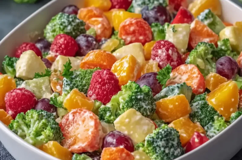 Creamy Fruits & Vegetable Salad with Broccoli