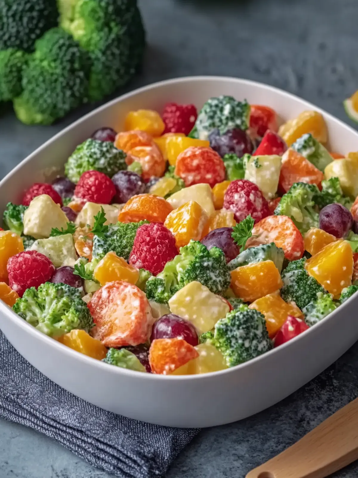 Creamy Fruits & Vegetable Salad with Broccoli Bliss 5 Creamy Fruits & Vegetable Salad with Broccoli