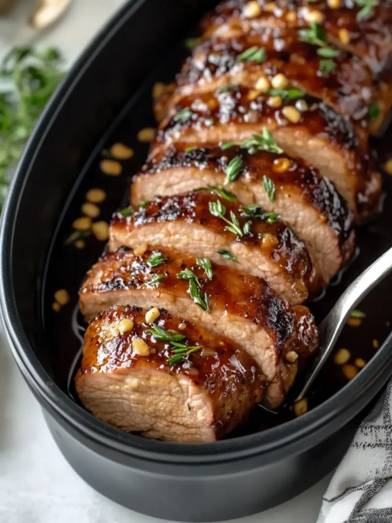 Sticky Honey Garlic Glazed Pork Tenderloin