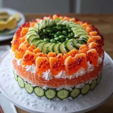 Sushi Cake: A Fun Twist for Your Next Homemade Feast 16 Sushi Cake