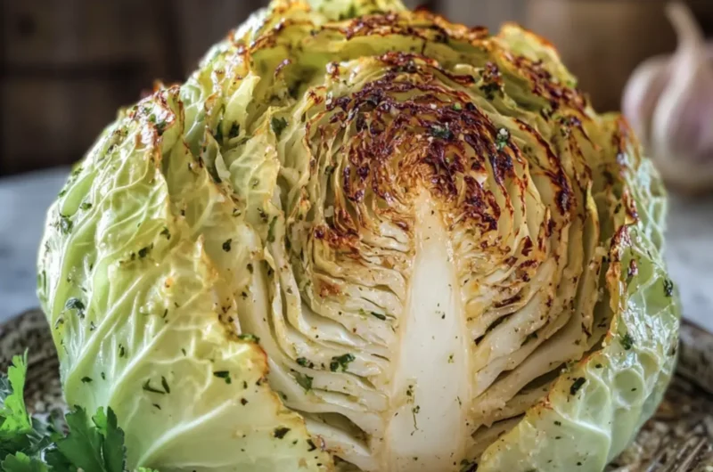 Whole Roasted Garlic Butter Cabbage