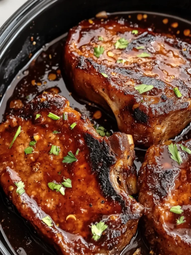 Savory Sticky Slow-Cooker BBQ Pork Chops You'll Love! 4 Sticky Slow-Cooker BBQ Pork Chops