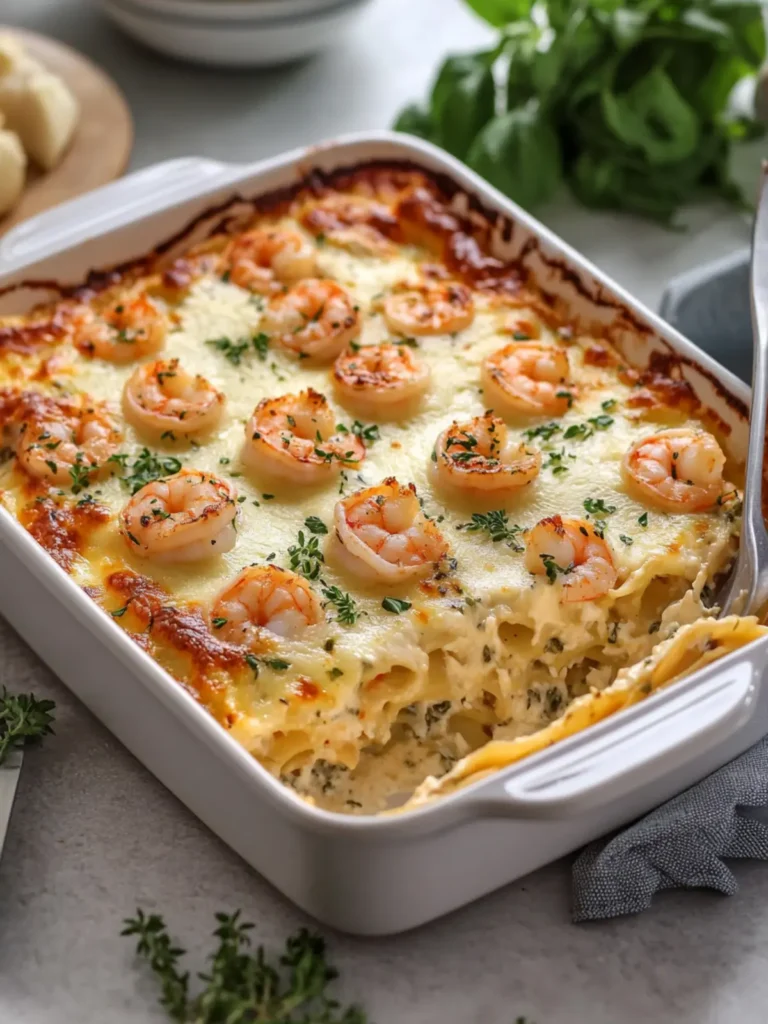 Garlic Butter Shrimp Lasagna