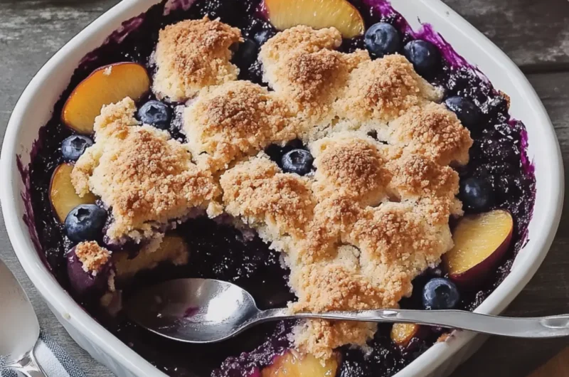 Peach and Blueberry Cobbler