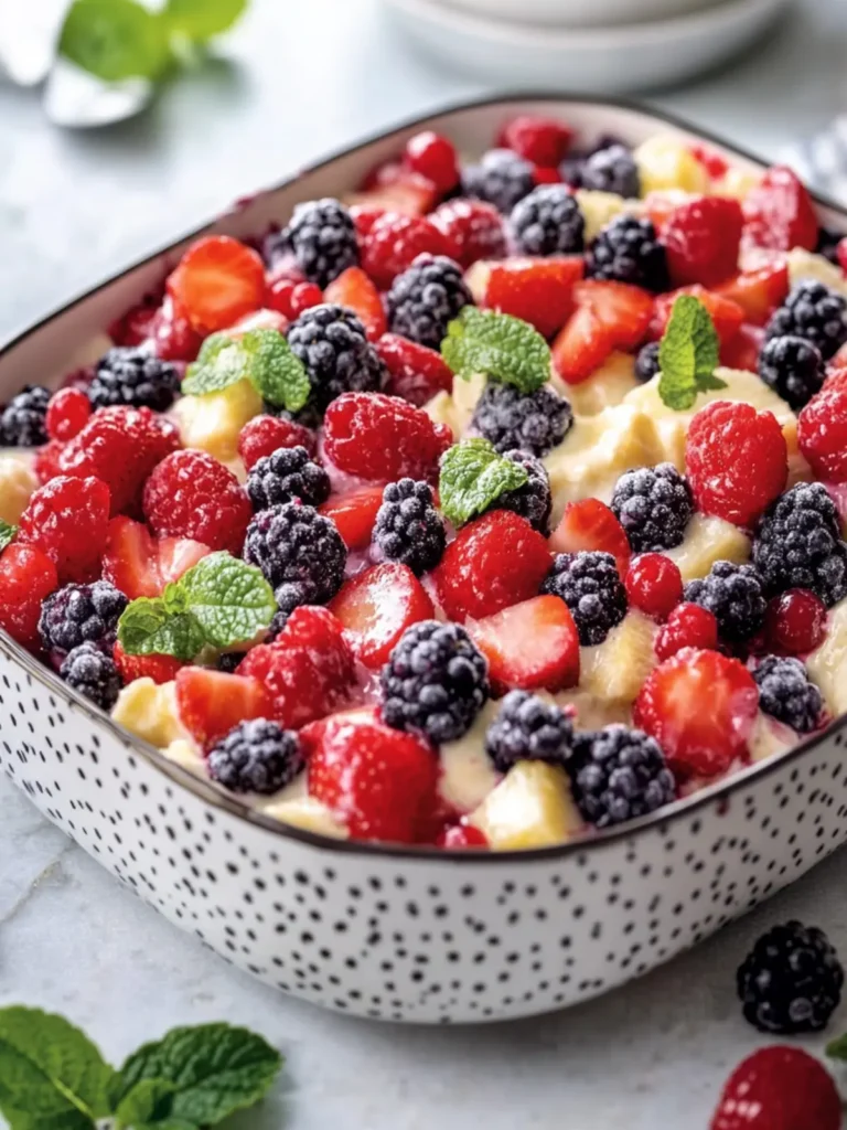 Creamy Fresh Berry Fruit Salad