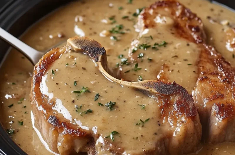 Slow Cooker Pork Chops & Gravy