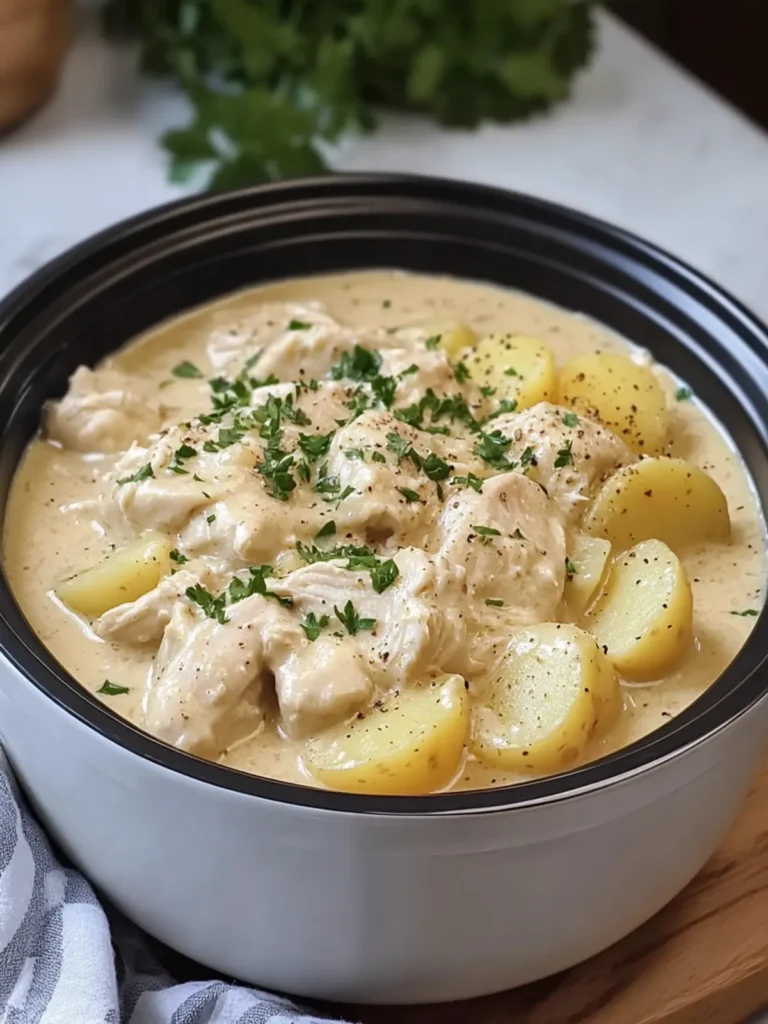 Slow Cooker Creamy Chicken and Potatoes Bliss for Families 2 Slow Cooker Creamy Chicken and Potatoes Easy Family Favorite Recipe