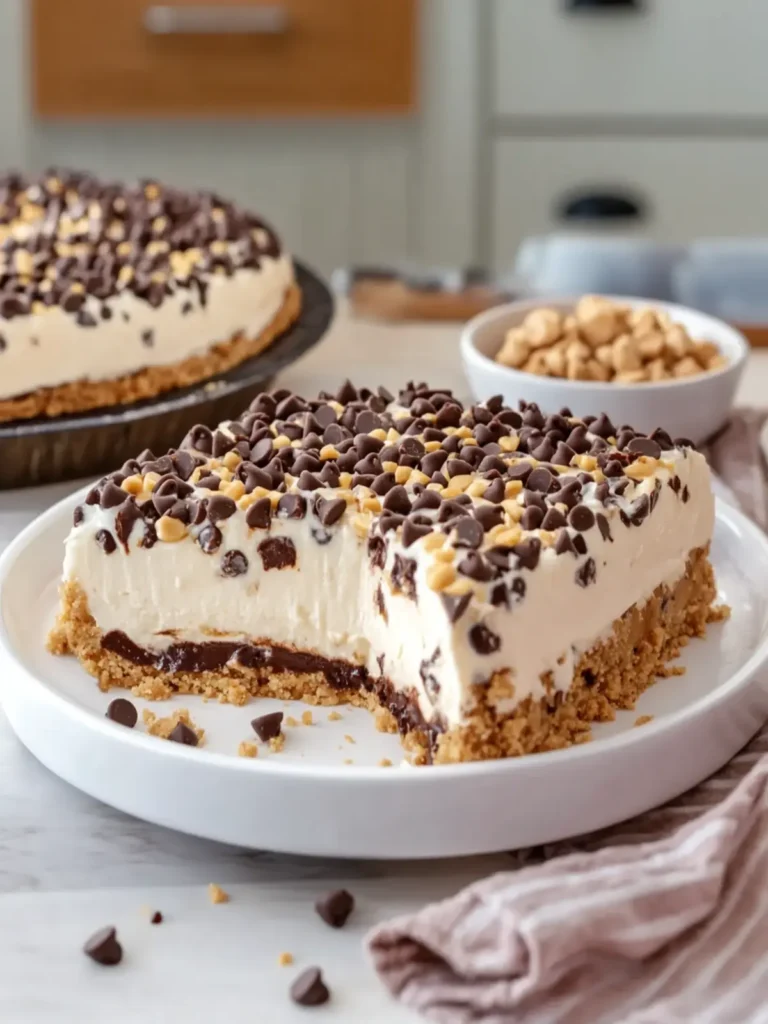 Indulge in No-Bake Chocolate Chip Cookie Peanut Butter Pie 4 No-Bake Chocolate Chip Cookie Peanut Butter Pie