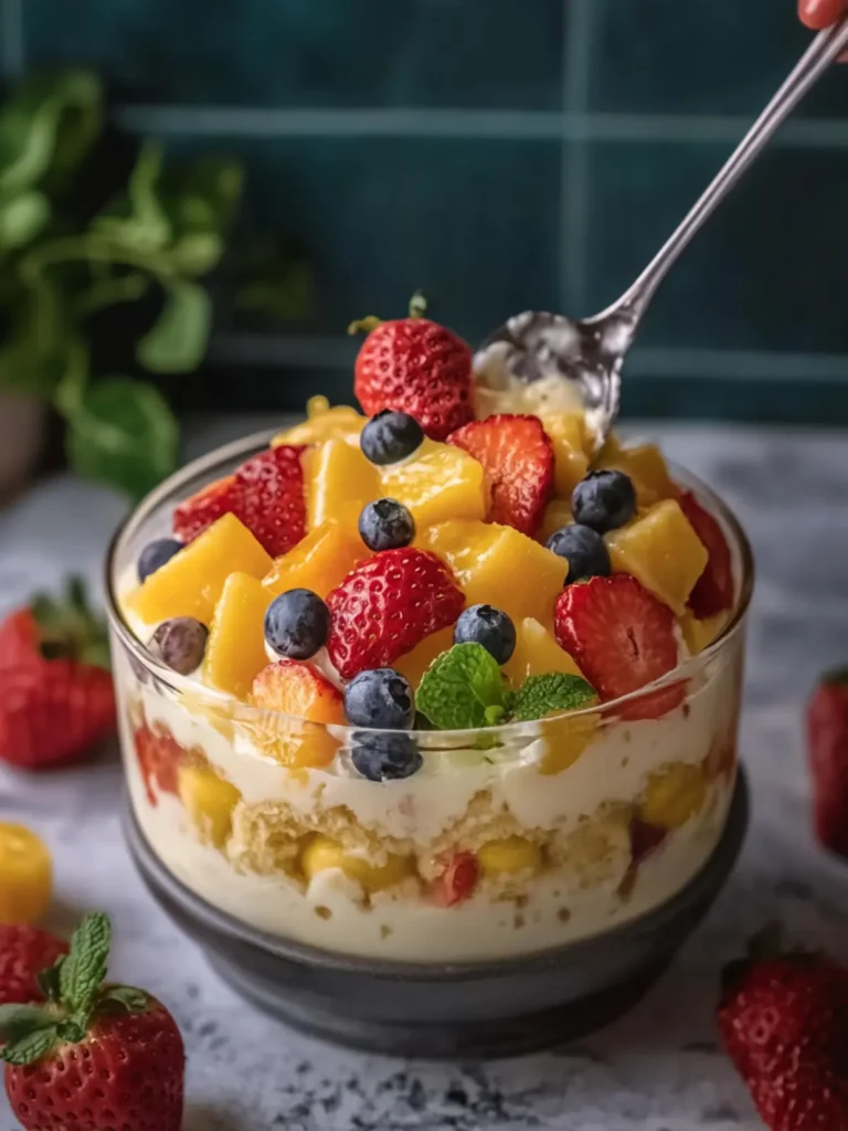 Irresistible Fruit Custard Biscuit Dessert for Delightful Days 3 Fruit Custard Biscuit Dessert