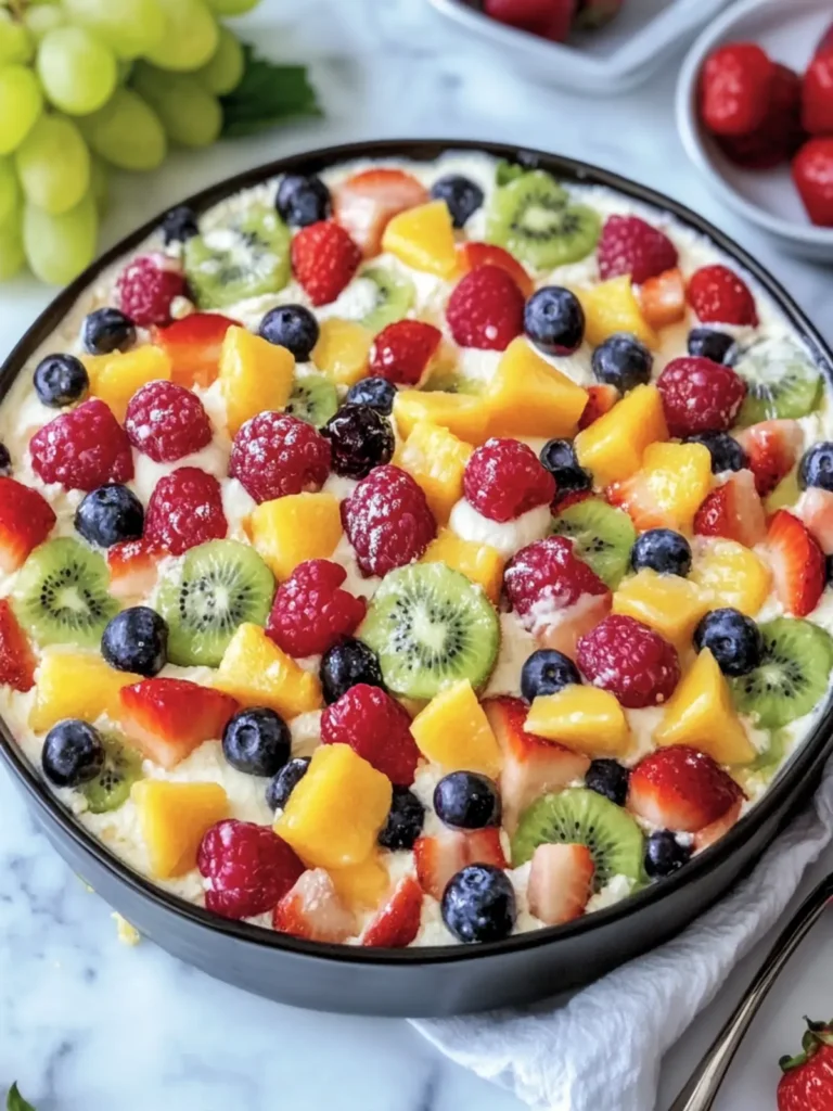 Rainbow Fruit Cheesecake Salad