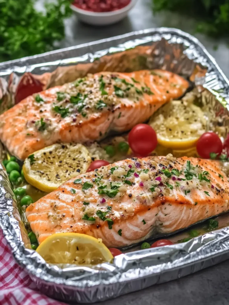 Creamy Garlic Herb Seafood Foil Packs – Easy Salmon Steaks Delight