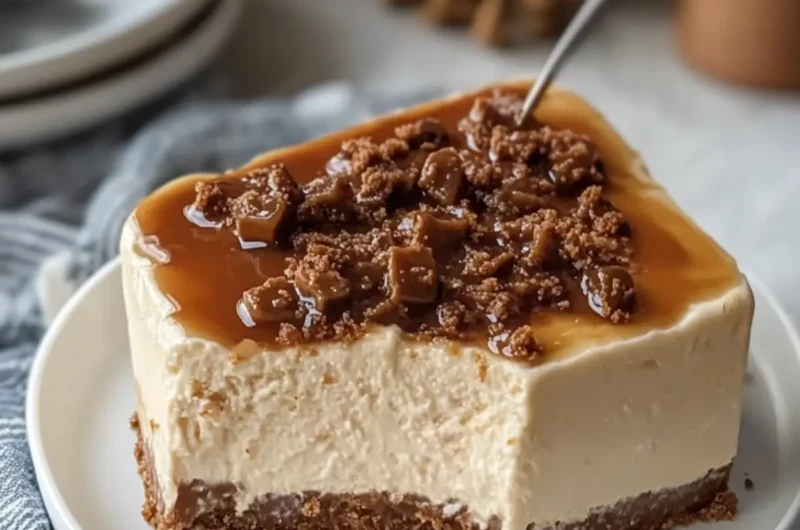 Scoopable Salted Caramel Cheesecake