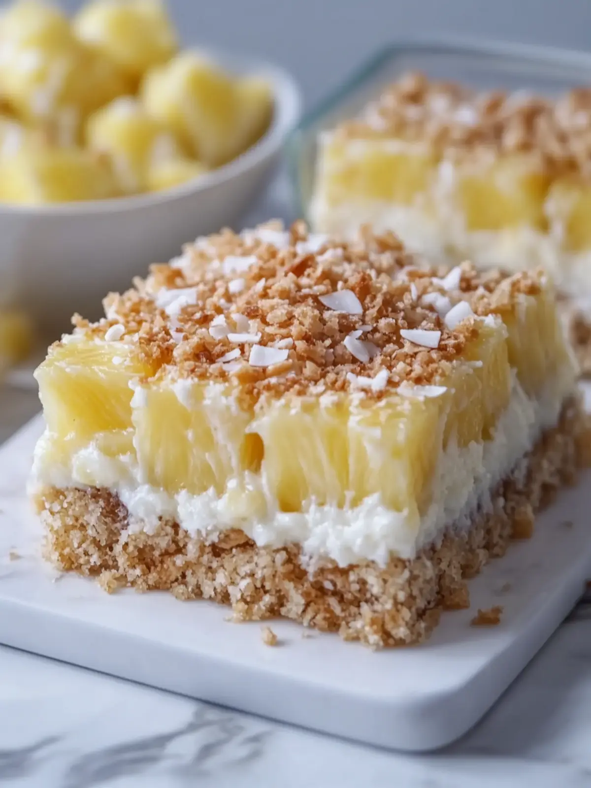 Pineapple Coconut Crunch Bars