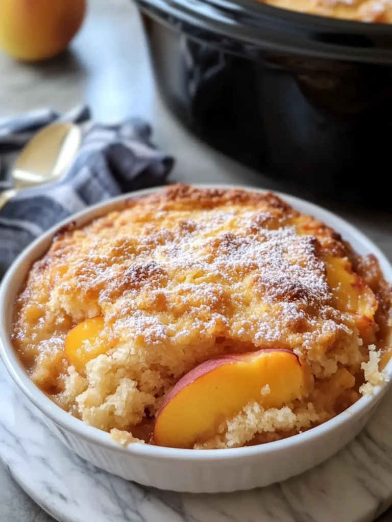 Crockpot Peach Cobbler Cake: Effortless Dessert Delight 4 Crockpot Peach Cobbler Cake