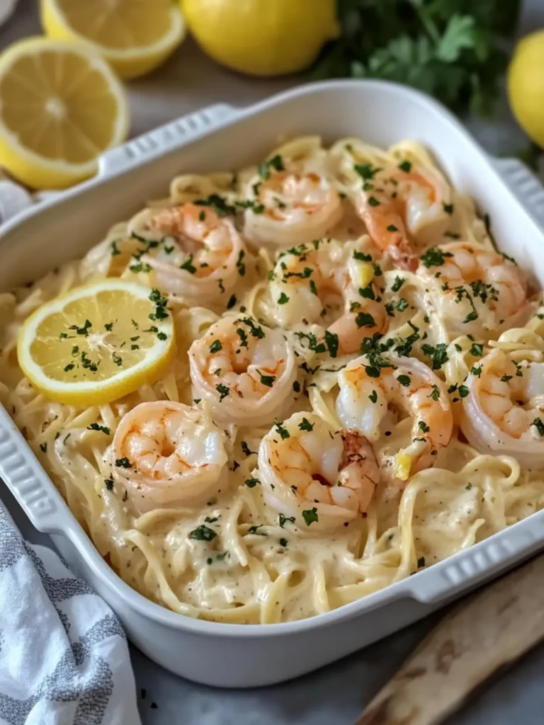Lemon Garlic Shrimp Alfredo