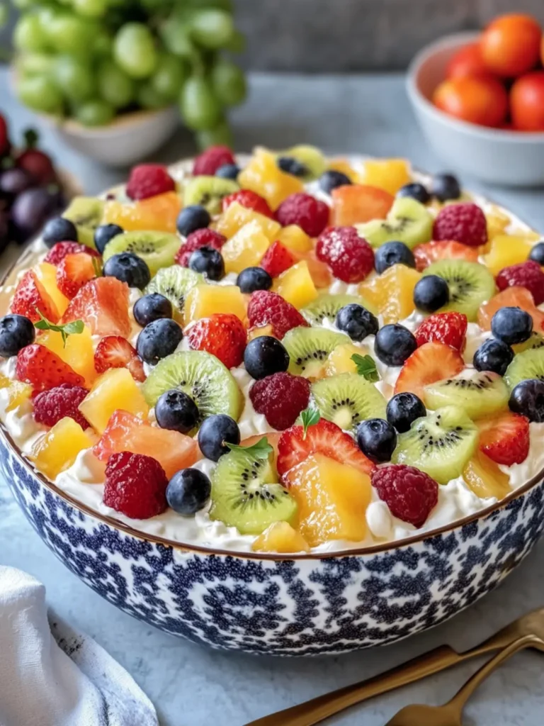 Rainbow Fruit Cheesecake Salad