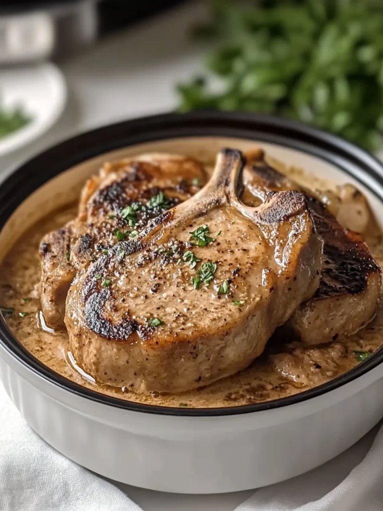 Savory Slow Cooker Tender Pork Chops in Creamy Mushroom Sauce 2 Slow Cooker Tender Pork Chops