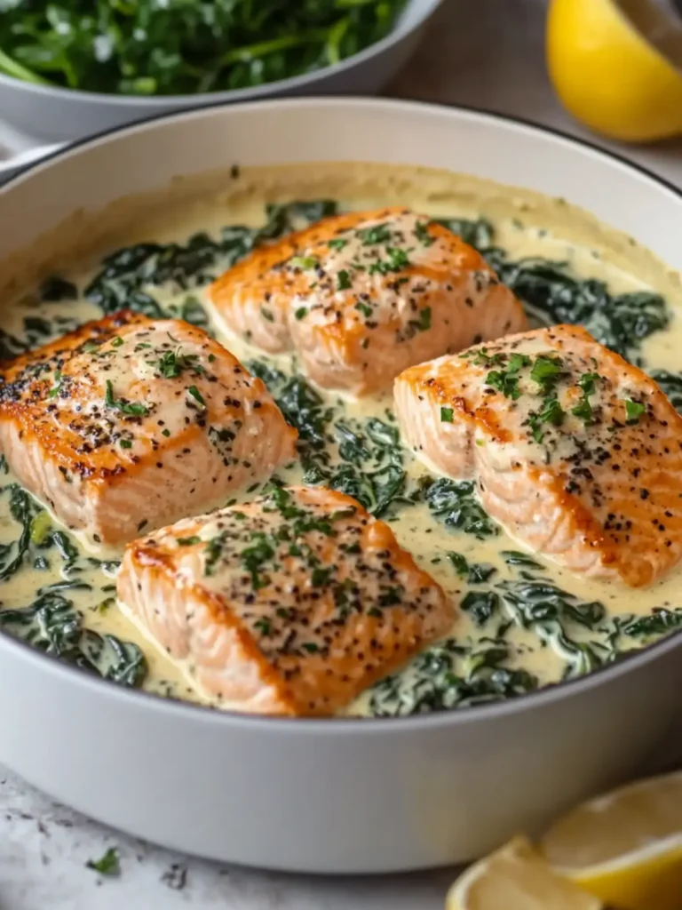 Creamy Boursin Salmon with Spinach: A Flavorful Delight 3 Creamy Boursin Salmon with Spinach