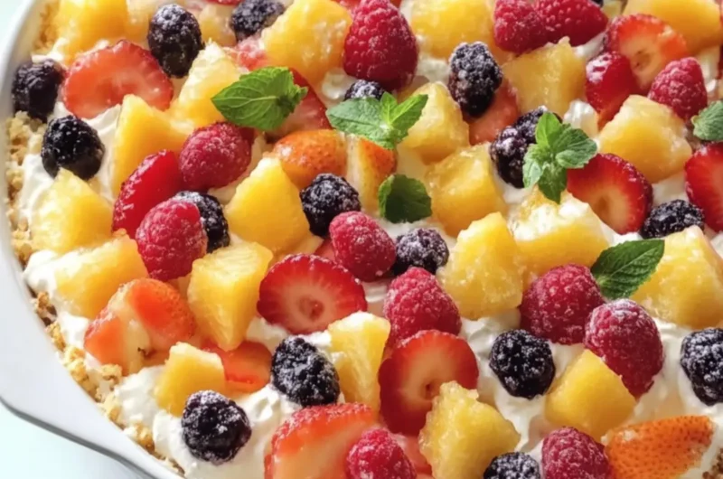 Cheesecake Fruit Salad in Casserole