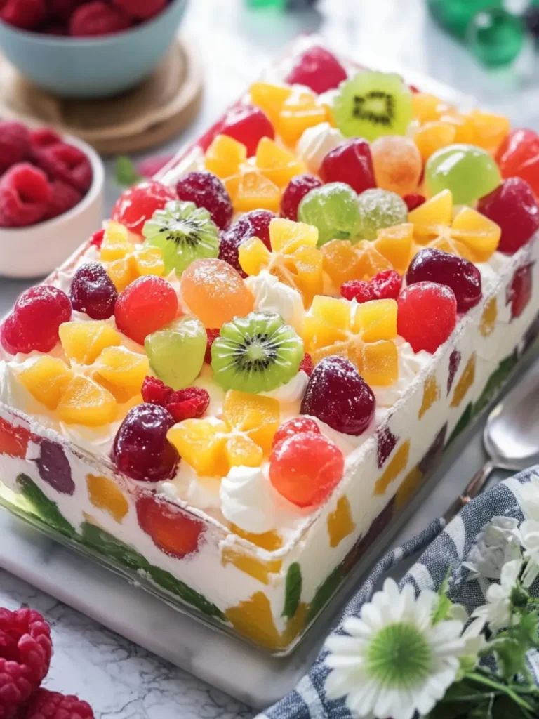 Delicious No-Bake Jelly Fruit Cake in a Rectangular Pan 3 No-Bake Jelly Fruit Cake in Rectangular Pan