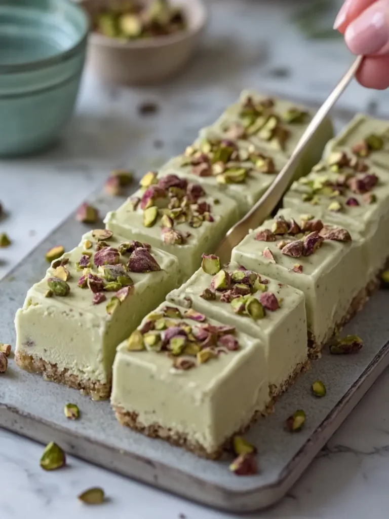 Creamy No-Bake Pistachio Ice Cream Bars to Savor Today 3 No-Bake Pistachio Ice Cream Bars