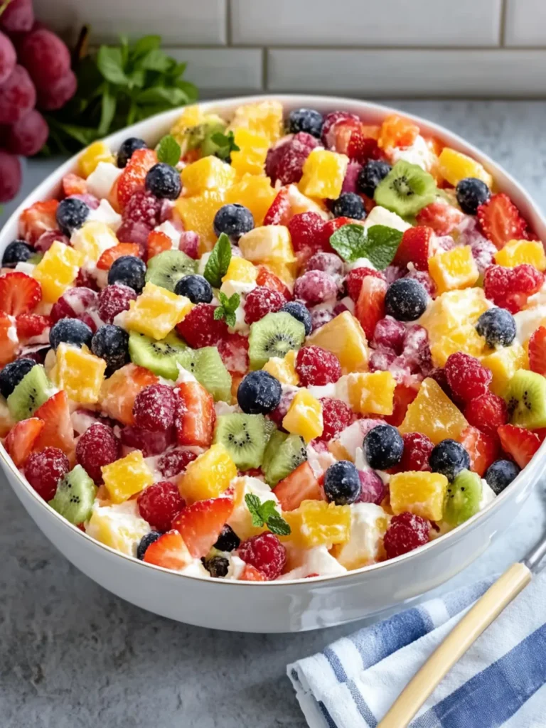 Rainbow Fruit Cheesecake Salad that Dazzles Your Taste Buds 4 Rainbow Fruit Cheesecake Salad