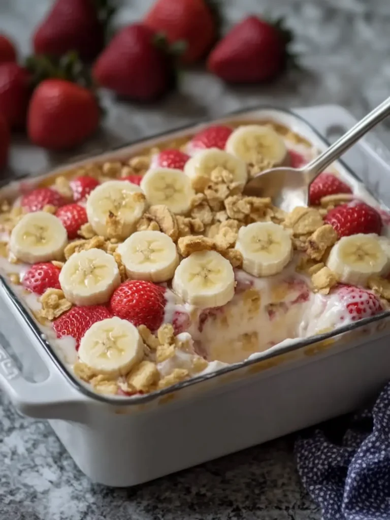 Strawberry Banana Pudding Dream Casserole You'll Adore 2 Strawberry Banana Pudding Dream Casserole