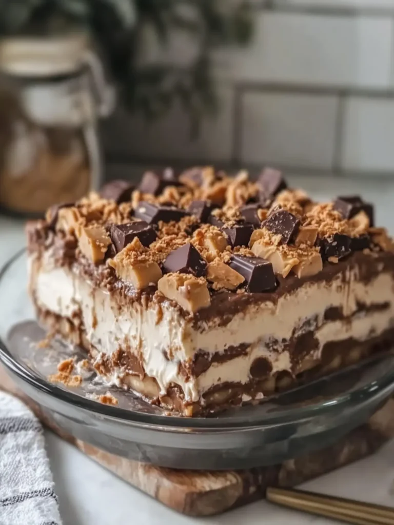 Decadent No-Bake Chocolate Peanut Butter Lasagna Party Treat 4 No-Bake Chocolate Peanut Butter Lasagna