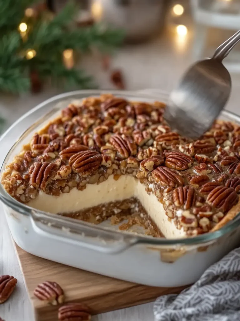 Irresistible Pecan Pie Cheesecake in Casserole Style 3 Pecan Pie Cheesecake in Casserole