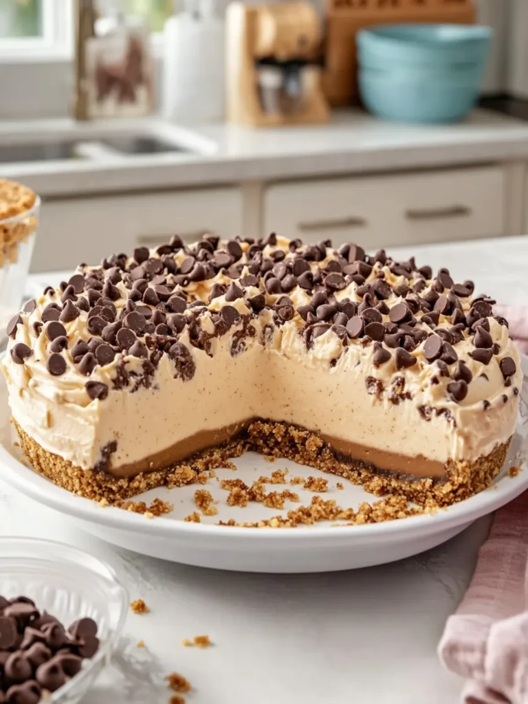 Indulge in No-Bake Chocolate Chip Cookie Peanut Butter Pie 3 No-Bake Chocolate Chip Cookie Peanut Butter Pie