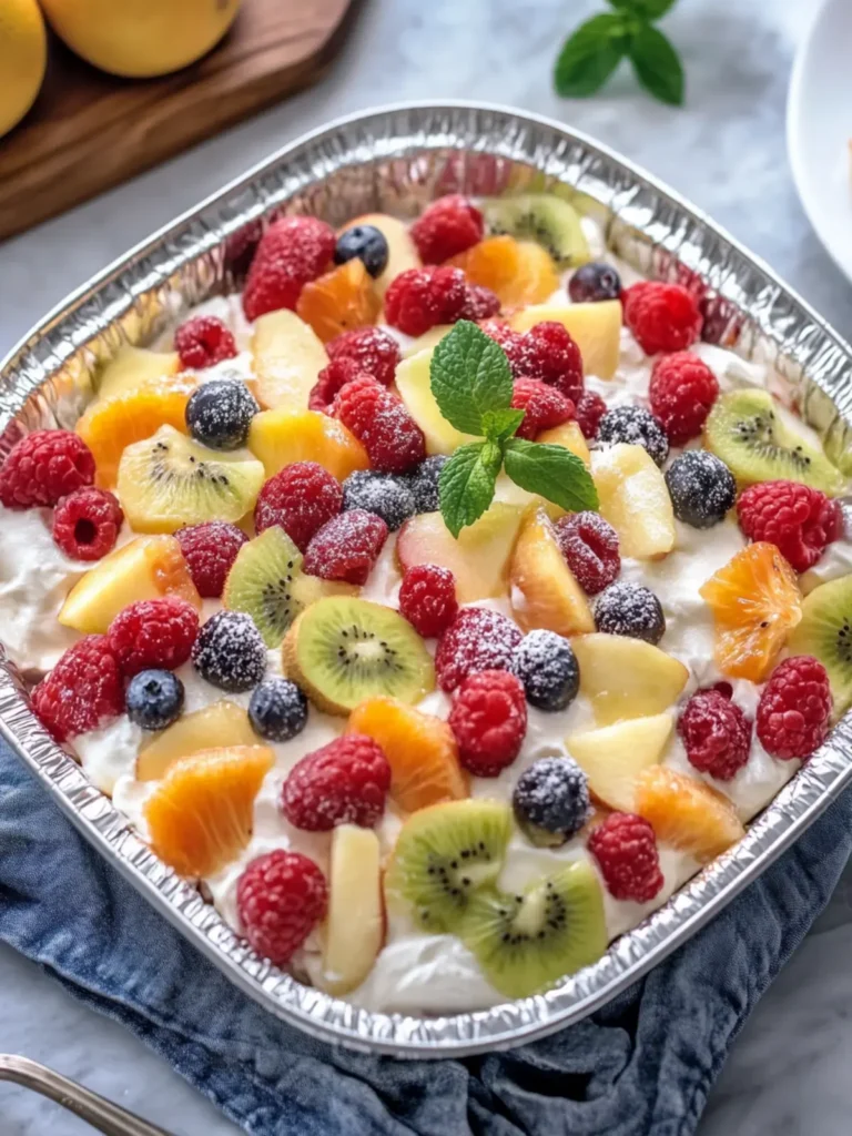 Cheesecake Fruit Salad in Tin Foil Tray: Easy & Delicious Delight 2 Cheesecake Fruit Salad in Tin Foil Tray