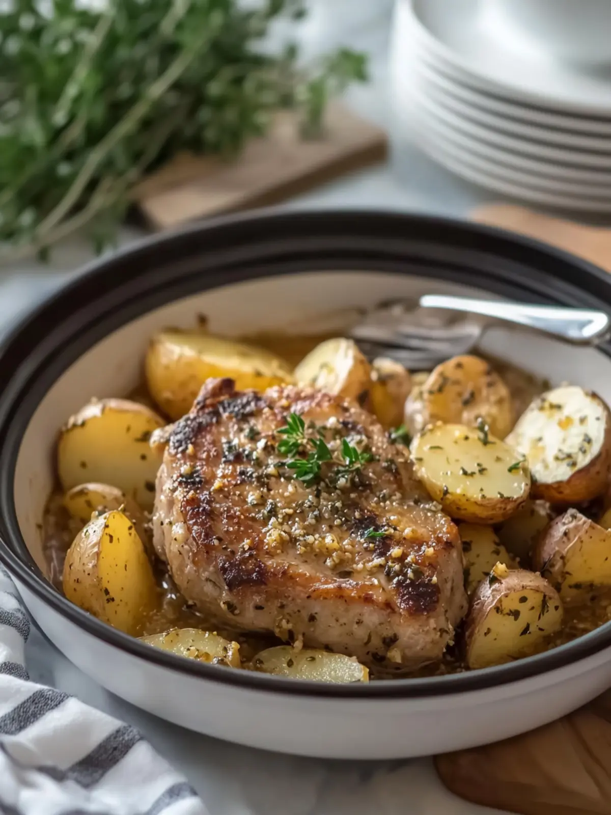 Melt-in-Your-Mouth Slow Cooker Garlic Butter Pork Chops & Potatoes 5 Slow Cooker Garlic Butter Pork Chops & Potatoes