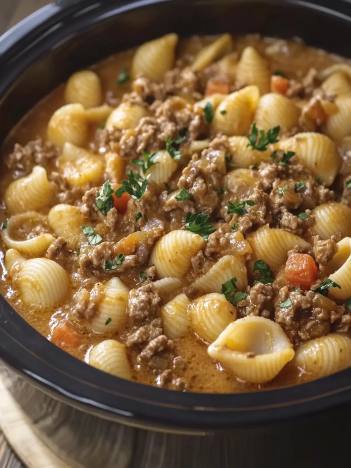 Crockpot Creamy Beef & Shells That'll Comfort Your Soul 5 Crockpot Creamy Beef & Shells