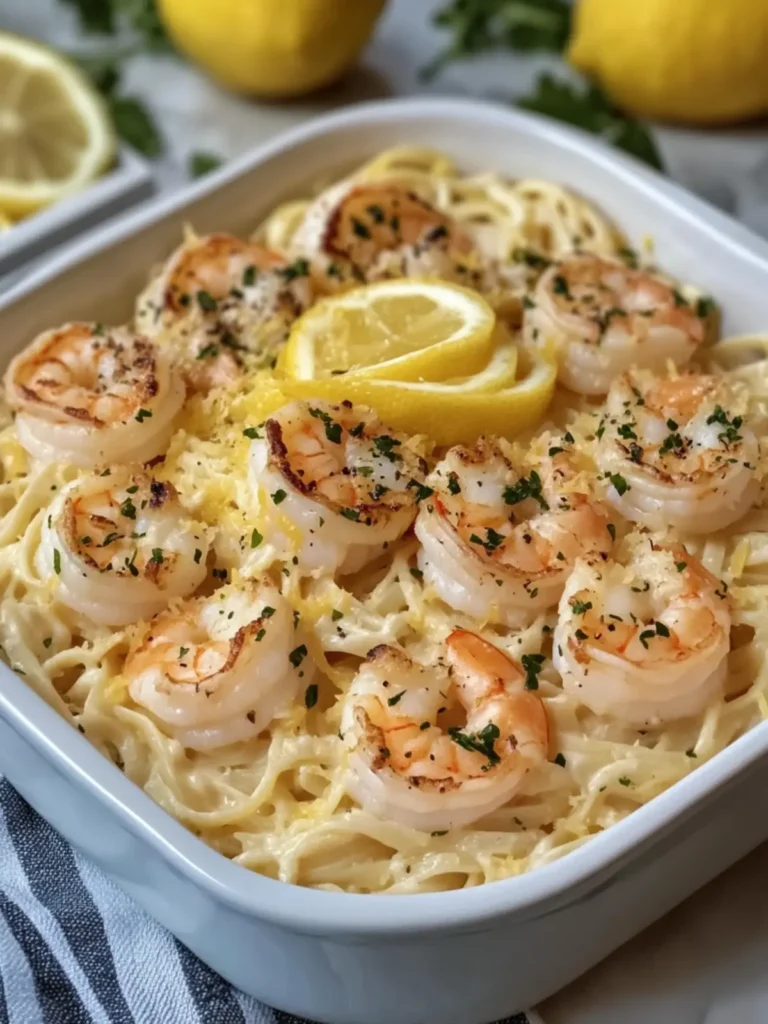 Lemon Garlic Shrimp Alfredo