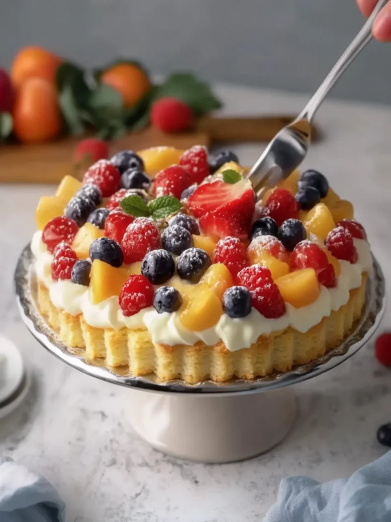 Fruit Custard Biscuit Dessert