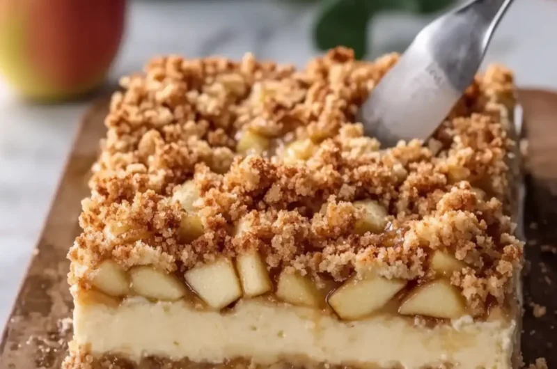 Brown Butter Apple Crumble Cheesecake Bars