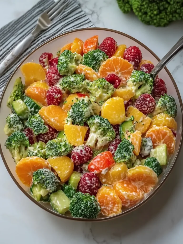 Delicious Creamy Fruits & Vegetable Salad with Broccoli Bliss 2 Creamy Fruits & Vegetable Salad with Broccoli