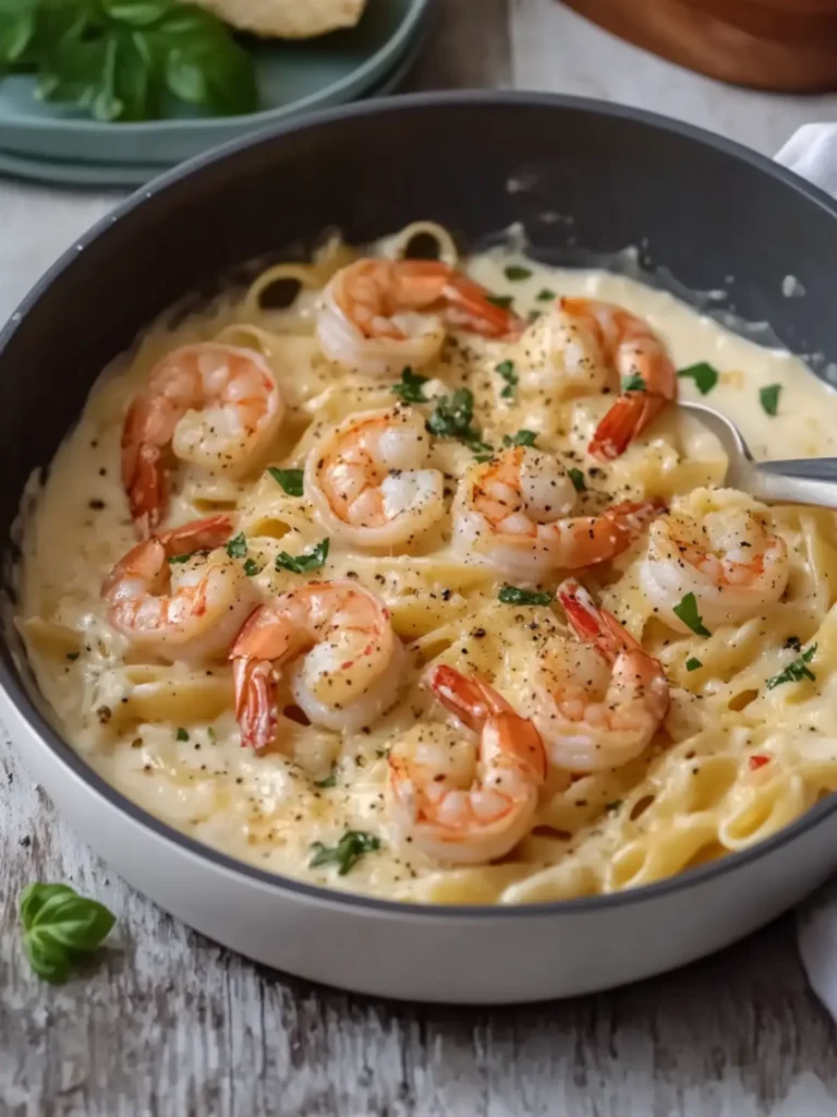 Creamy Shrimp Pasta with Cheese and Herbs for Cozy Nights 3 Creamy Shrimp Pasta with Cheese and Herbs