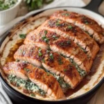 Stuffed Salmon with Spinach Dip