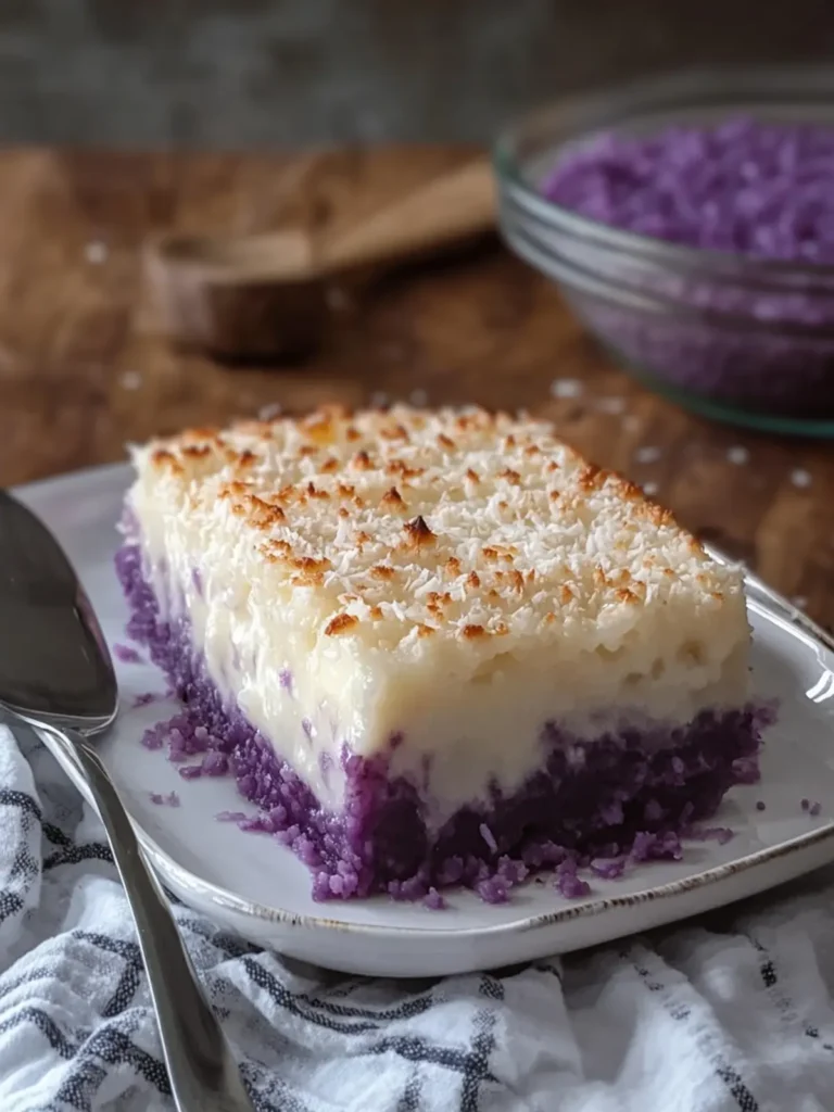 Decadent Nutak: Irresistible Filipino Coconut Ube Rice Cake 3 Nutak (Filipino Coconut and Ube Rice Cake)