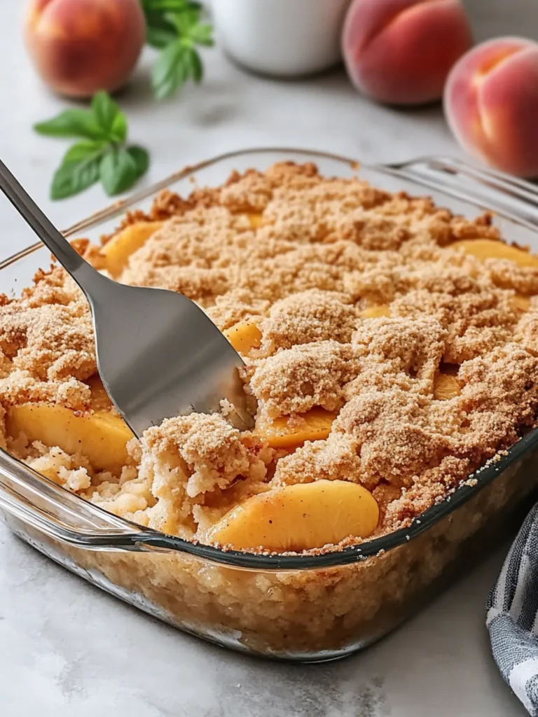 Easy Peach Cobbler Dump Cake with Crunchy Pecan Topping 3 Peach Cobbler Dump Cake