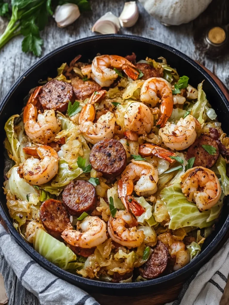 Savor This Easy Fried Cabbage with Shrimp and Sausage Dish 2 Fried Cabbage with Shrimp and Sausage