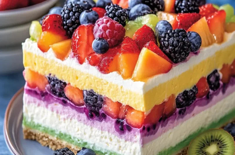 Rainbow Fruit Cheesecake Layers