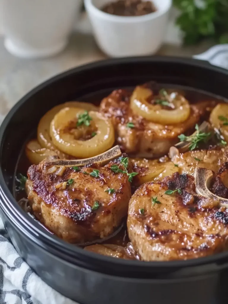 Slow Cooker Apple Onion Pork Chops That Steal the Show 2 Slow Cooker Apple Onion Pork Chops